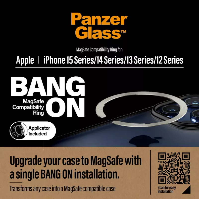 Cover PanzerGlass Bang On MagSafe Compatibility Ring for iPhone 12 13 14 15 Transparent