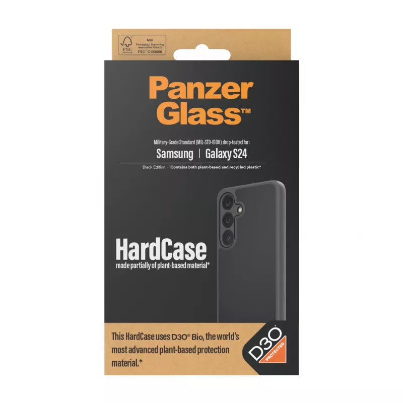 PanzerGlass ® HardCase Black w. D3O® Samsung Galaxy S24, Cover, Samsung, Samsung - Galaxy S24, Black