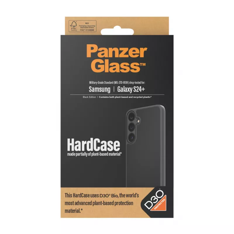 PanzerGlass ® HardCase Black w. D3O® Samsung Galaxy S24+, Cover, Samsung, Samsung - Galaxy S24 Plus, Black