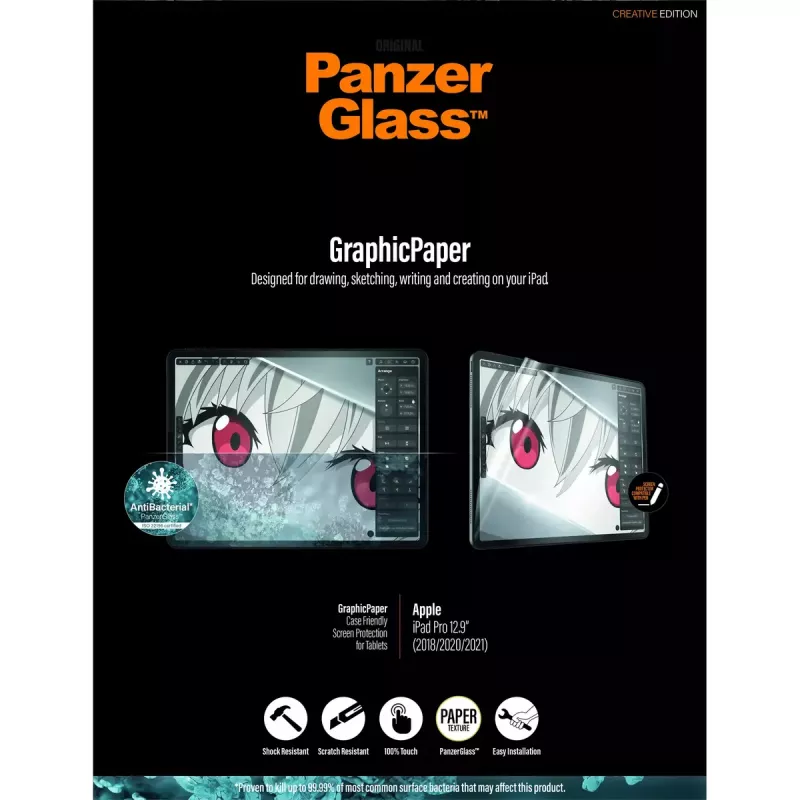 PanzerGlass ® GraphicPaper® Screen Protector iPad Pro 12.9'' (2018-2022) | Ultra-Wide Fit