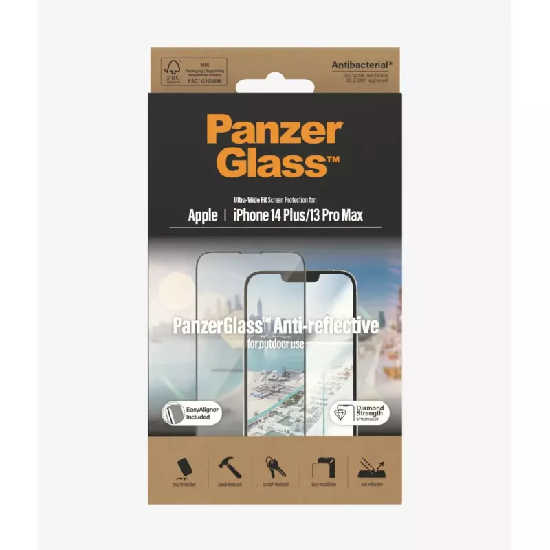 PanzerGlass ® Anti-Reflective Screen Protector iPhone 14 Plus | 13 Pro Max | Ultra-Wide Fit w. EasyAligner