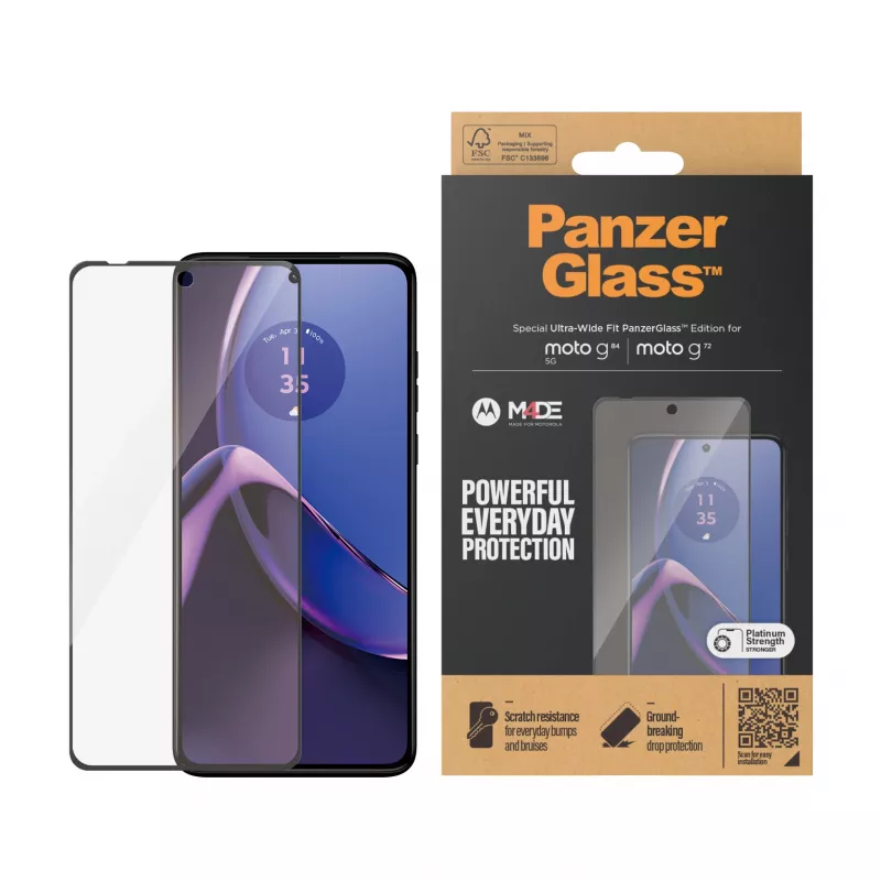 PanzerGlass ® Screen Protector Motorola moto g84 | g72 | Ultra-Wide Fit