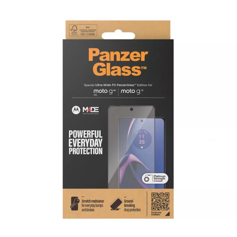 PanzerGlass ® Screen Protector Motorola moto g84 | g72 | Ultra-Wide Fit