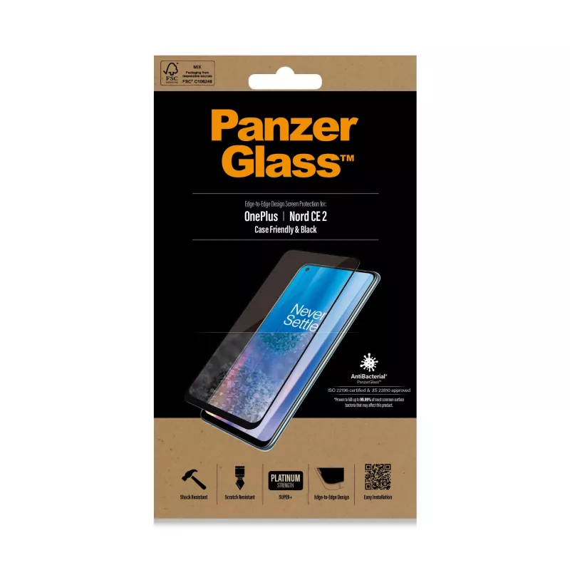 Screen Protector PanzerGlass OnePlus Nord 2 CE Scratch Shock Anti-bacterial