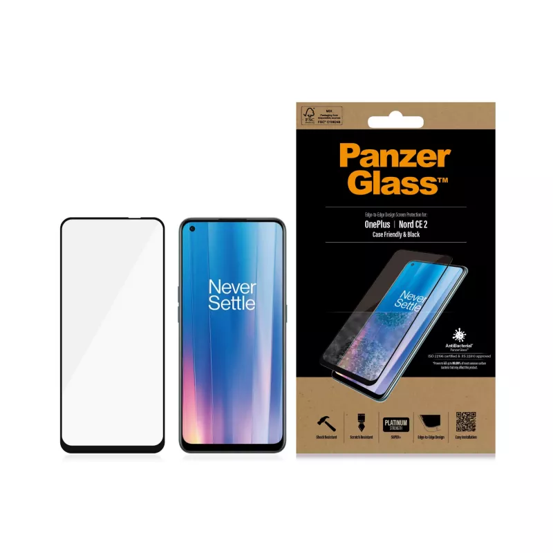 Screen Protector PanzerGlass OnePlus Nord 2 CE Scratch Shock Anti-bacterial