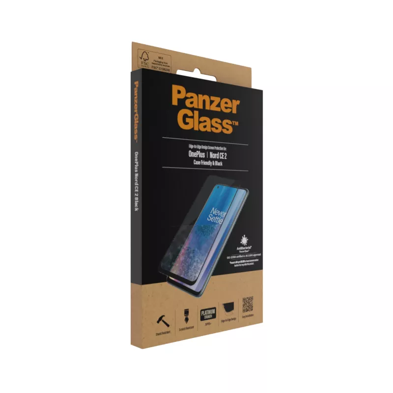Screen Protector PanzerGlass OnePlus Nord 2 CE Scratch Shock Anti-bacterial