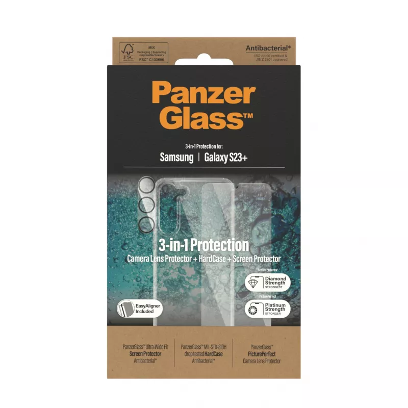 PanzerGlass Booklet Case for iPhone 14 Pro 6.1 inch — protective folio cover, black/white