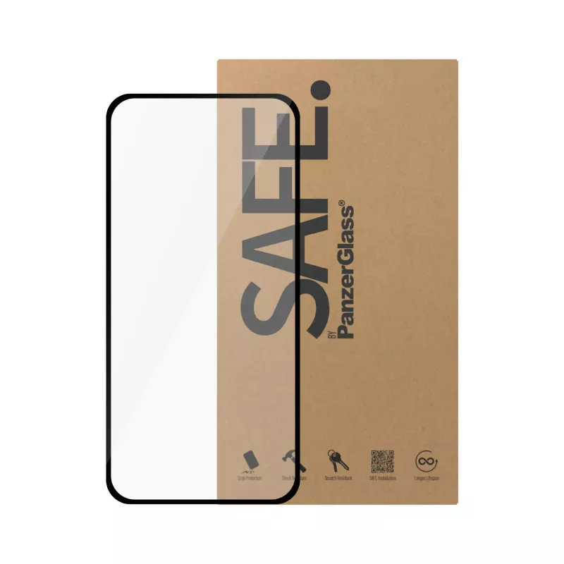 PanzerGlass SAFE. by ® Screen Protector iPhone 15 Pro Max | Ultra-Wide Fit | Bulk