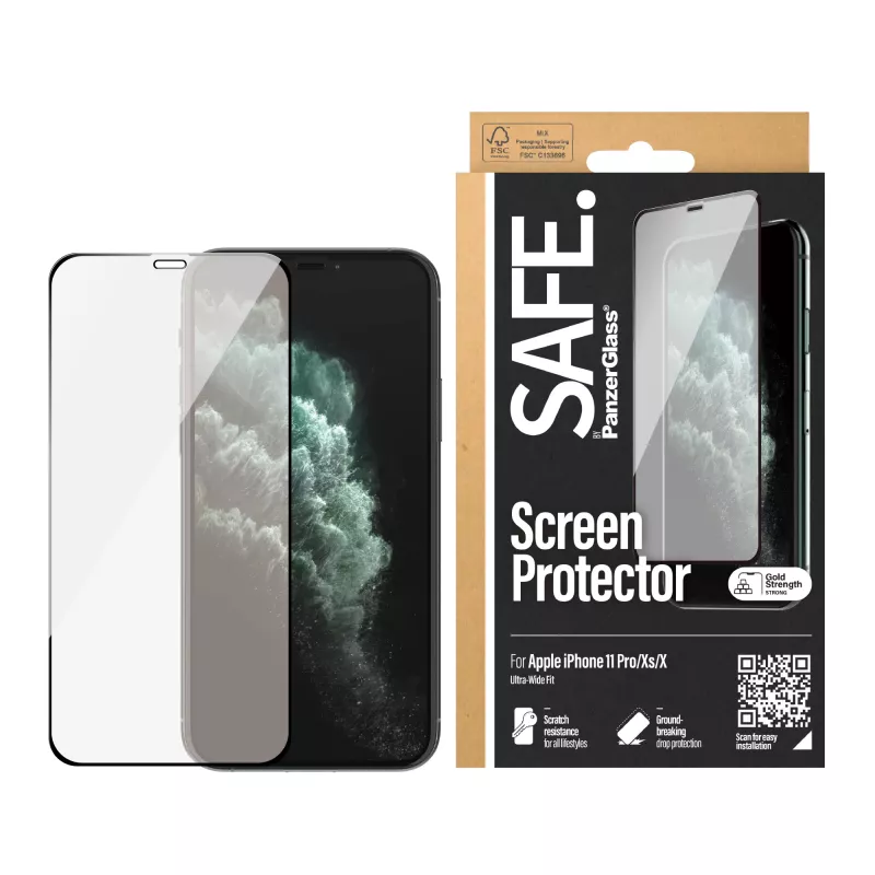 PanzerGlass SAFE. by ® Screen Protector iPhone X | Xs | 11 Pro | Edge-to-Edge