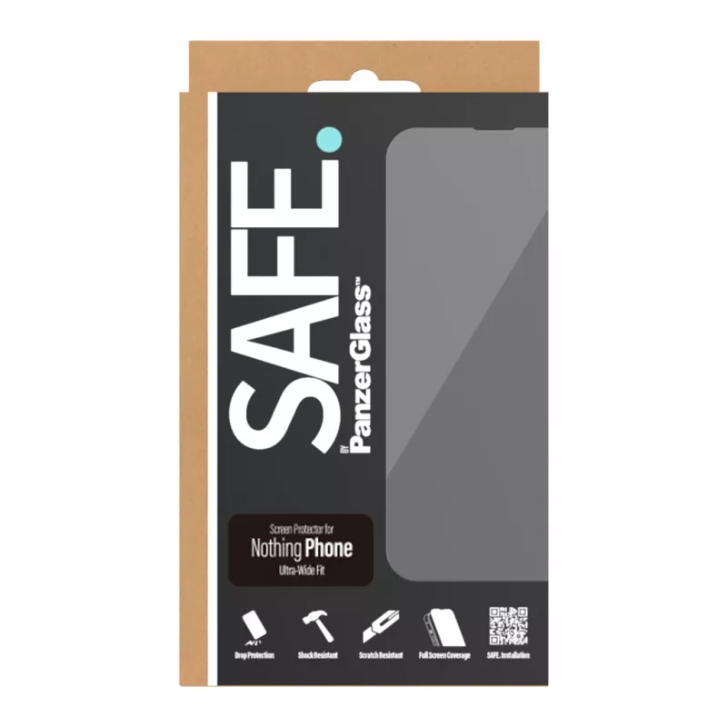 Screen protector PanzerGlass SAFE. for Nothing Phone — Ultra-Wide Fit, tempered glass + PET, scratch and shock resistant, dry application