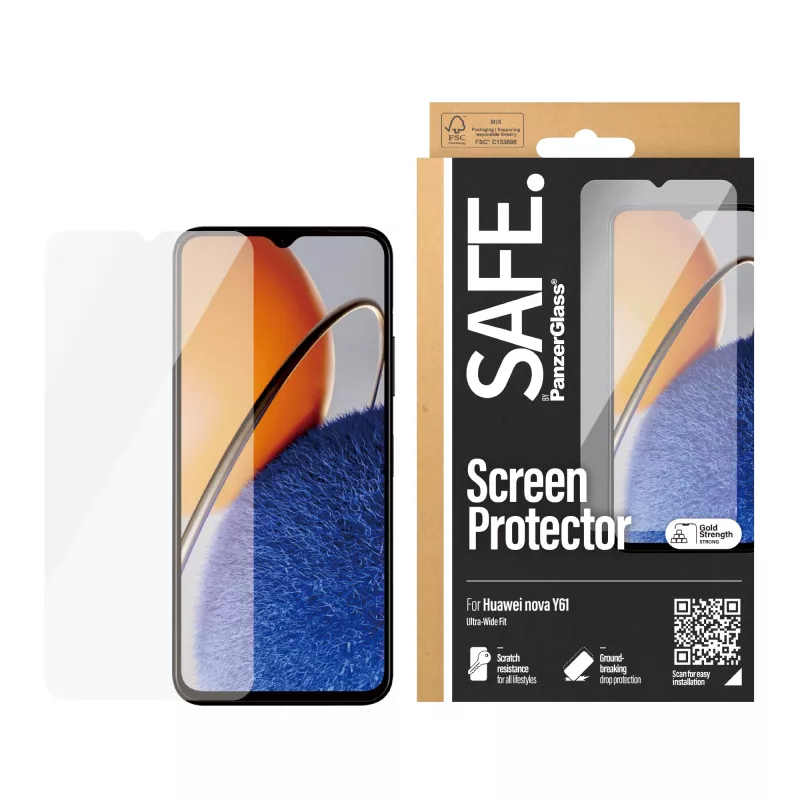 PanzerGlass SAFE. by ® Screen Protector Huawei Nova Y61 | Ultra-Wide Fit