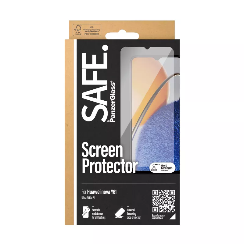 PanzerGlass SAFE. by ® Screen Protector Huawei Nova Y61 | Ultra-Wide Fit