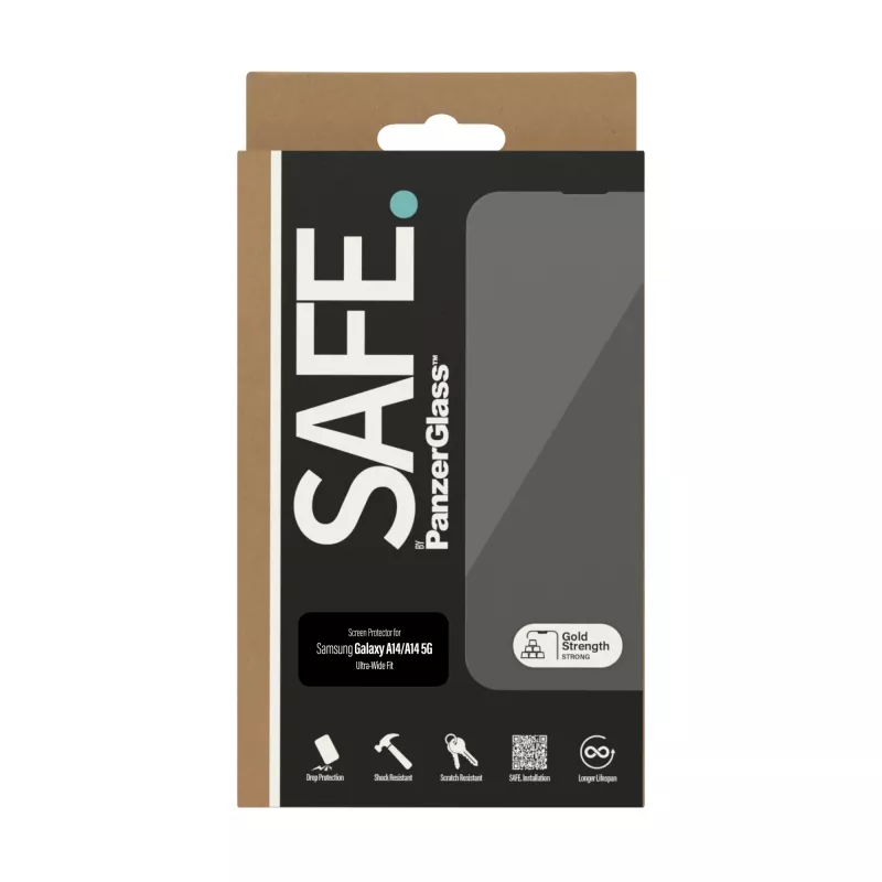PanzerGlass SAFE. by ® Screen Protector Samsung Galaxy A14 | A14 5G | Ultra-Wide Fit