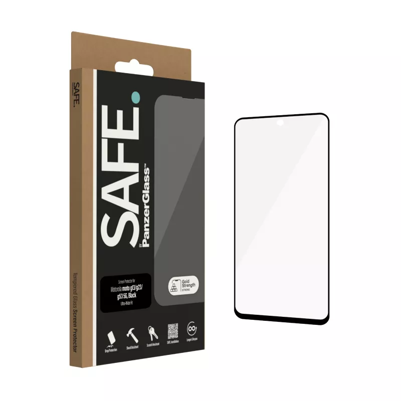 PanzerGlass SAFE. by ® Screen Protector Motorola moto g13 | g23 | g53 5G | Ultra-Wide Fit