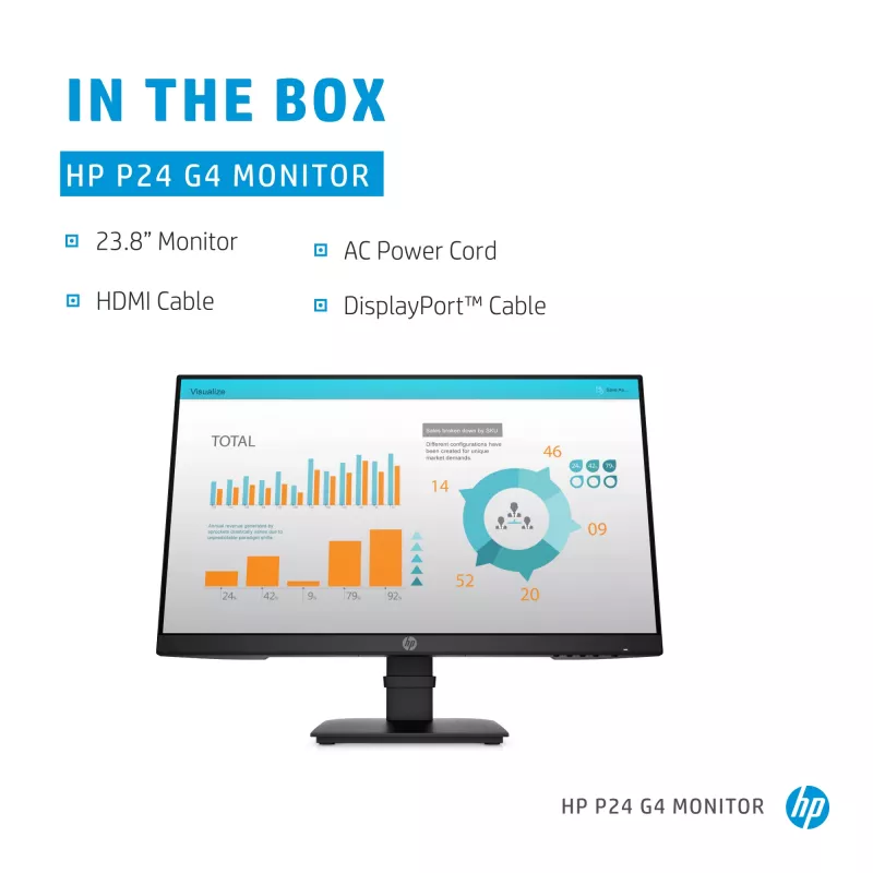 HP P-Series P24 G4 computer monitor 60.5 cm (23.8 inch) 1920 x 1080 pixels Full HD