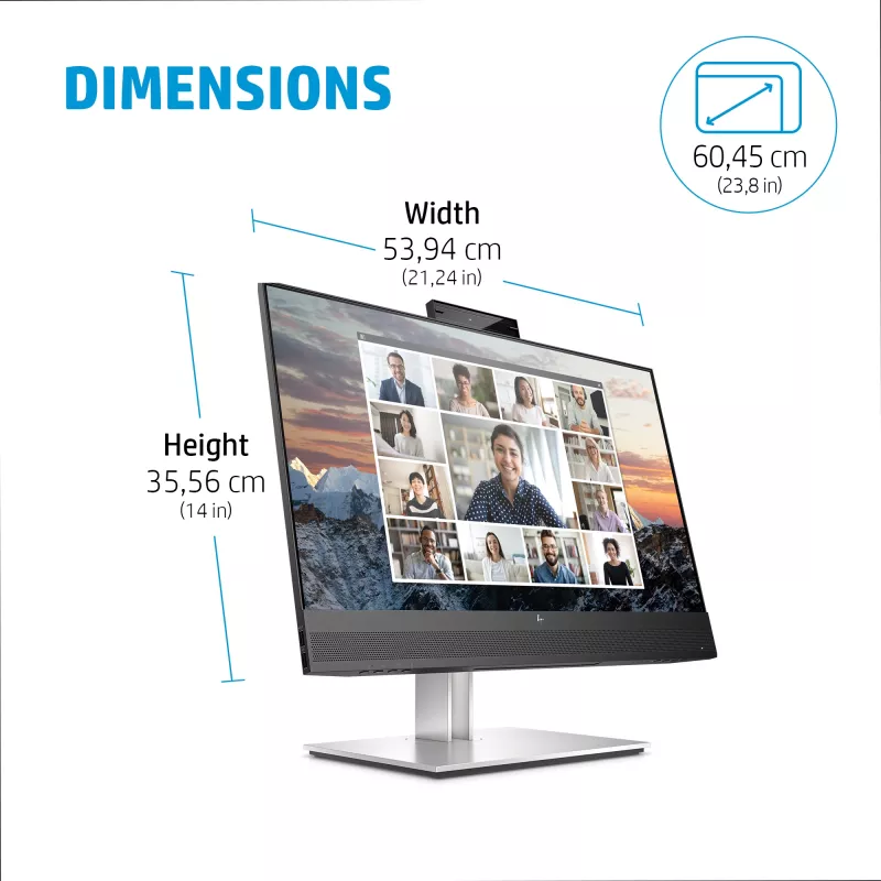 HP E24m G4 computer monitor 60.5 cm (23.8 inch) 1920 x 1080 pixels Full HD Black, Silver