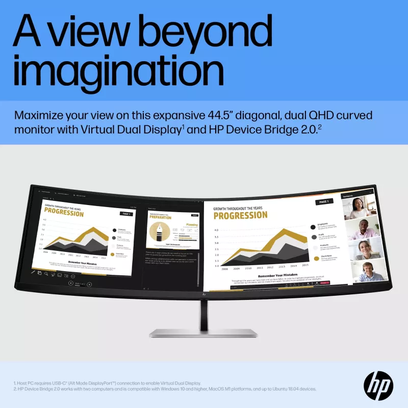 Monitor HP E45c G5 45 inch Curved Display LCD DQHD Resolution