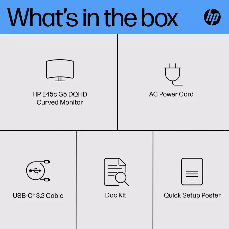 Monitor HP E45c G5 45 inch Curved Display LCD DQHD Resolution