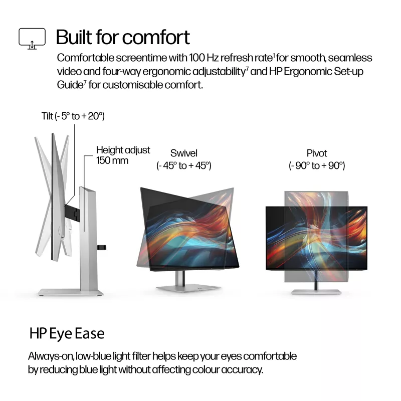 HP Series 7 Pro 24 inch WUXGA USB-C Monitor - 724pu PVC Free