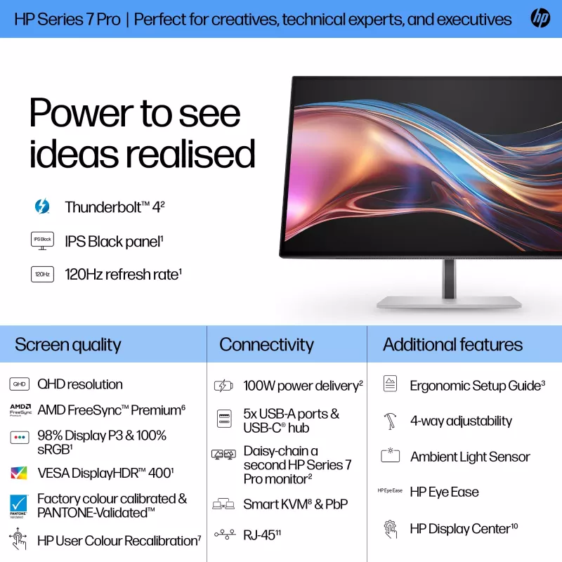 Monitor HP Series 7 Pro 27 inch QHD Thunderbolt 4 2560 x 1440
