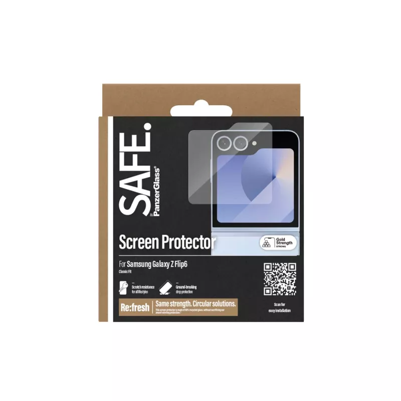 PanzerGlass SAFE. by ® Screen Protector Samsung Galaxy Z Flip6 | Classic Fit