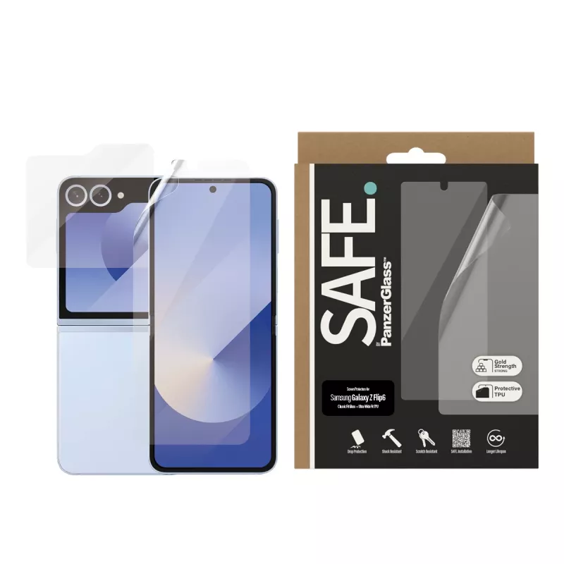 PanzerGlass SAFE. by ® Screen Protector Samsung Galaxy Z Flip6 | Glass & Film