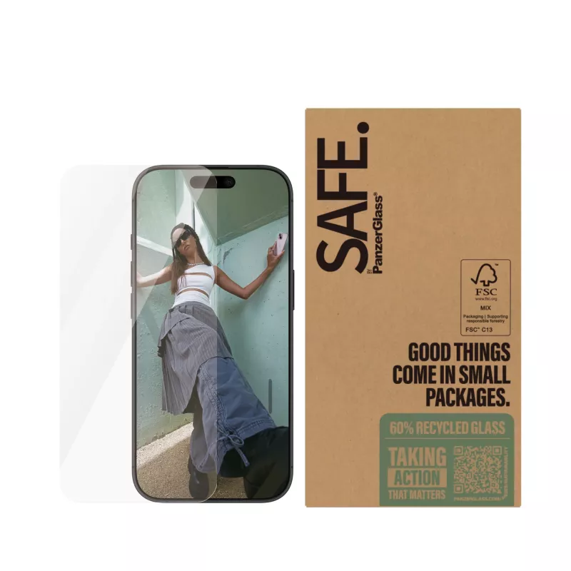 PanzerGlass SAFE. by ® Screen Protector iPhone 16 Pro | Ultra-Wide Fit | BULK