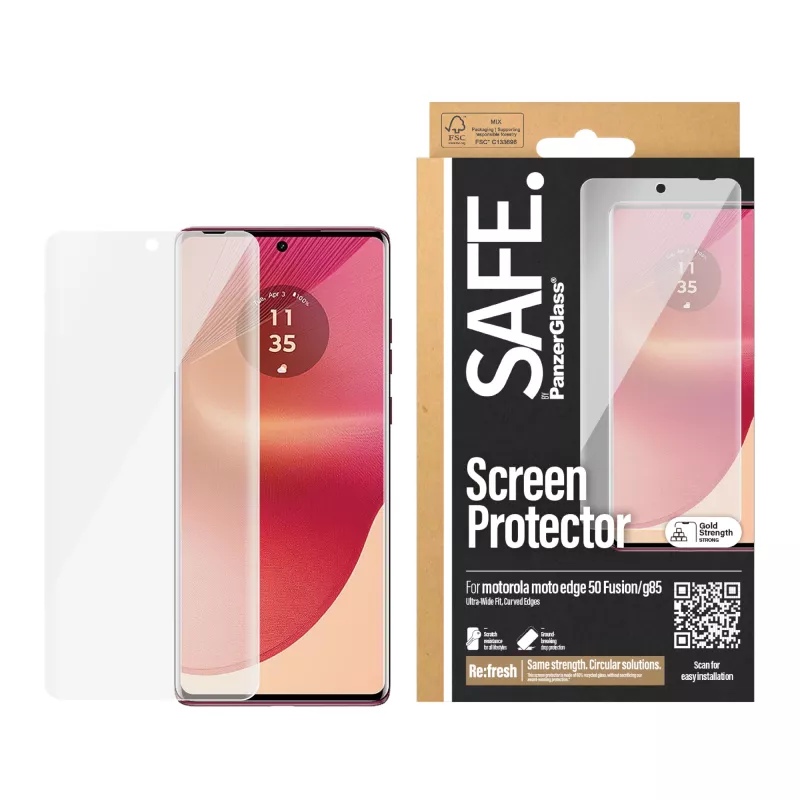 PanzerGlass SAFE. by ® Screen Protector Motorola Moto edge 50 Fusion | G85 |Ultra-Wide Fit