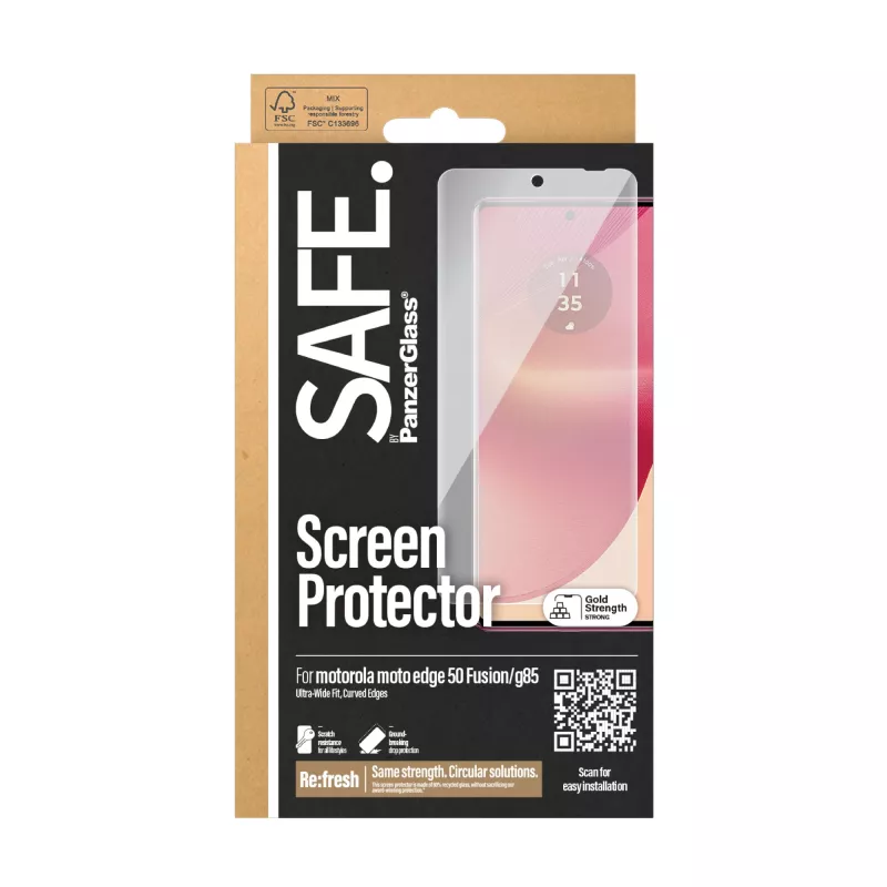 PanzerGlass SAFE. by ® Screen Protector Motorola Moto edge 50 Fusion | G85 |Ultra-Wide Fit