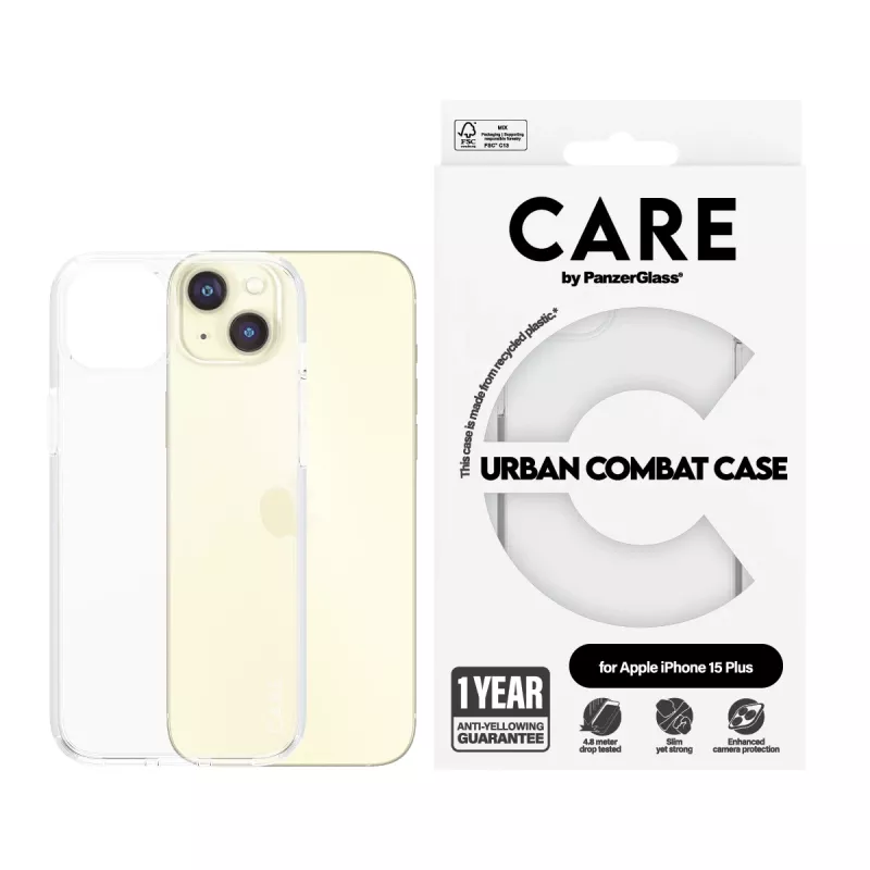 PanzerGlass CARE™ by ® Urban Combat Case Transparent iPhone 15 Plus