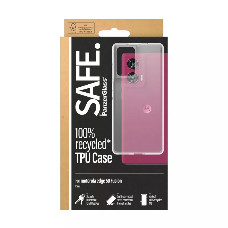 PanzerGlass SAFE. by ® TPU Case for Motorola Moto edge 50 Fusion | Transparent