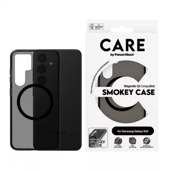 PanzerGlass CARE™ by ® Urban Combat Case Smokey w. Black Qi Compatible Samsung Galaxy S24