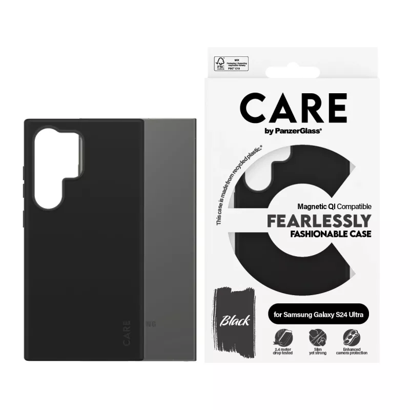 PanzerGlass CARE™ by ® Case Black w. Qi Compatible Samsung Galaxy S24 Ultra