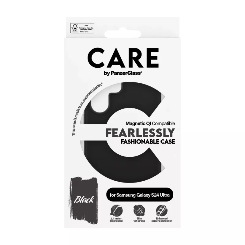 PanzerGlass CARE™ by ® Case Black w. Qi Compatible Samsung Galaxy S24 Ultra