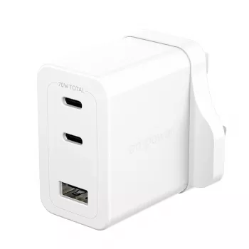 PanzerGlass empower™ by ® Turbo 70W Multiple Charger incl. 2 x USB-C + USB-A | UK Plug | Silver White