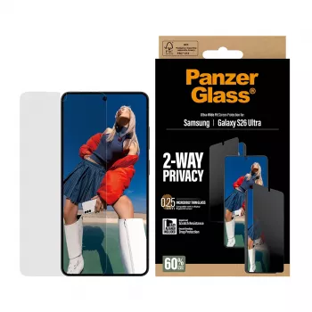 Screen protector PanzerGlass 2-Way Privacy for Samsung Galaxy S26 Ultra — PET privacy filter, EasyAligner, 1 pc