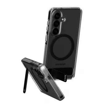 Protective cover PanzerGlass CARE™ Urban Explorer Case for Samsung Galaxy S26, transparent with black kickstand and Qi support