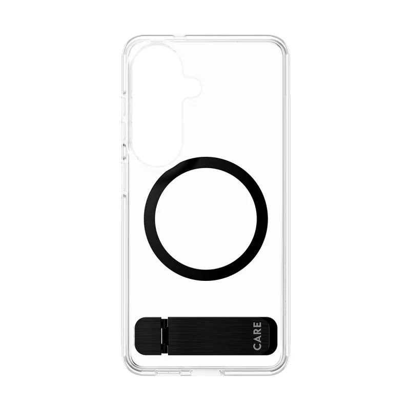 Protective cover PanzerGlass CARE™ Urban Explorer Case for Samsung Galaxy S26, transparent with black kickstand and Qi support