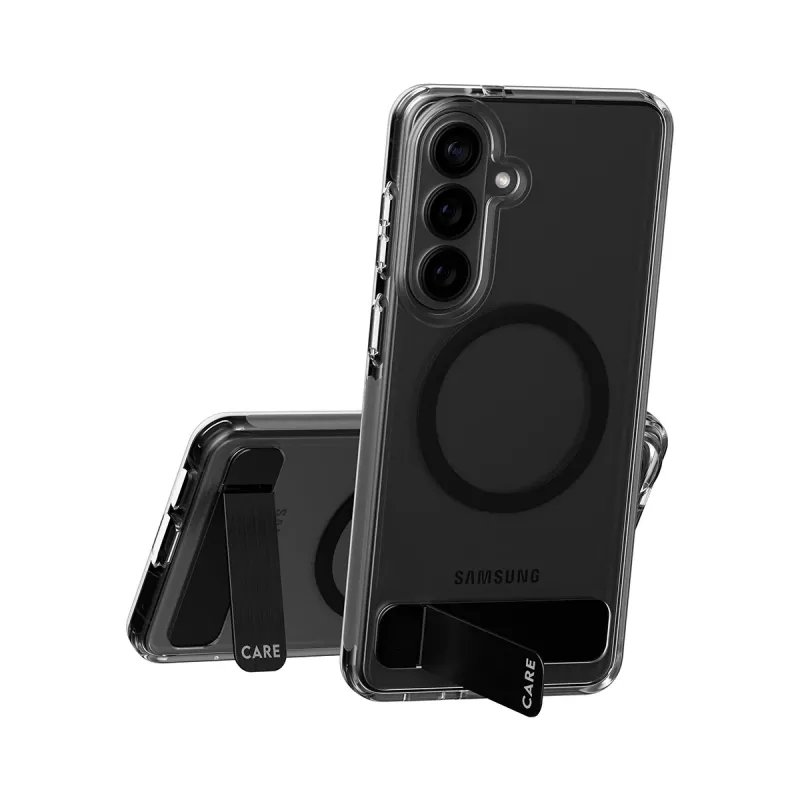 PanzerGlass CARE™ by ® Case Transparent w. Black Kickstand & Qi Samsung Galaxy S26+