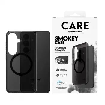 Protective phone cover PanzerGlass CARE™ Smokey Case with Black Qi for Samsung Galaxy S26