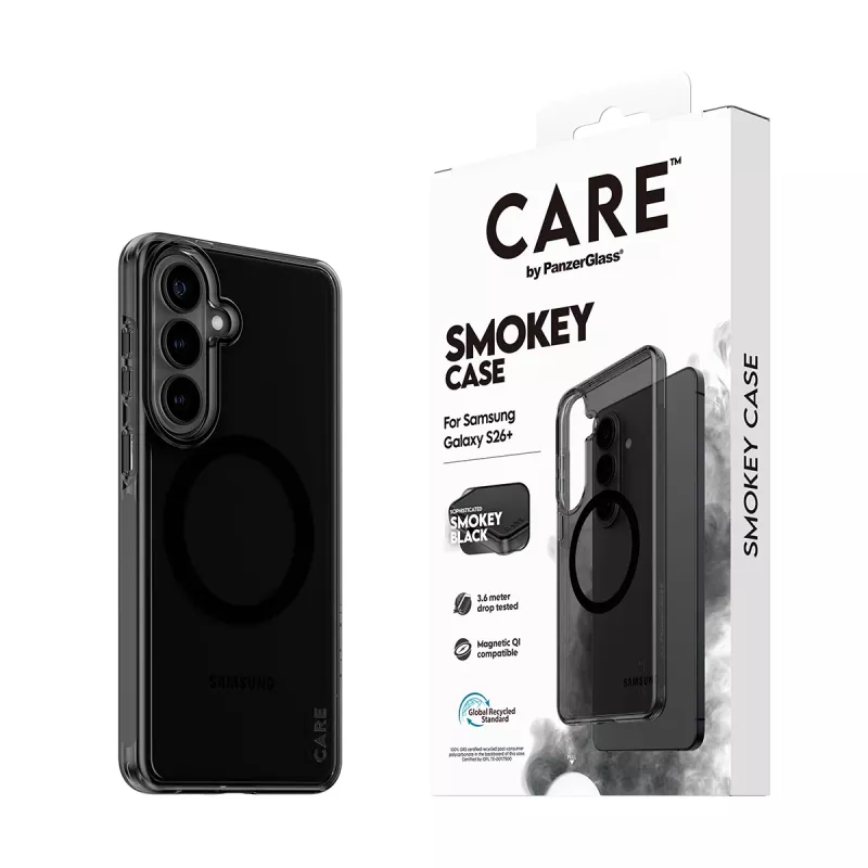 PanzerGlass CARE™ by ® Urban Explorer Case Smokey w. Black Qi Samsung Galaxy S26+