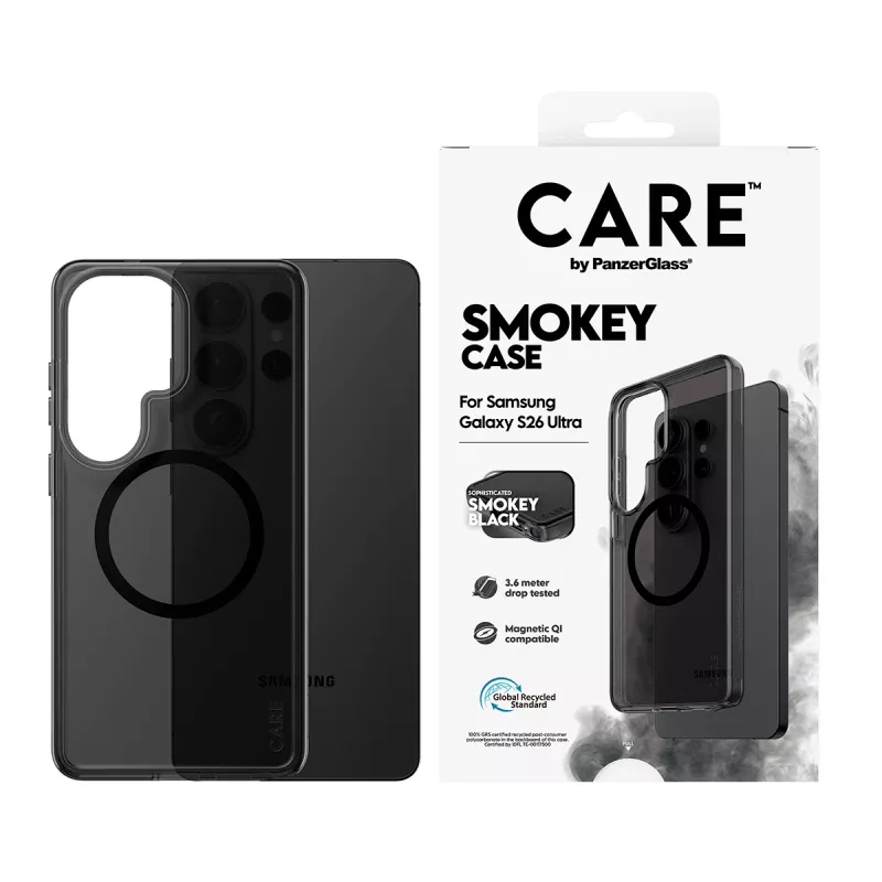 Protective cover PanzerGlass CARE Urban Explorer Case Smokey with Black Qi for Samsung Galaxy S26 Ultra