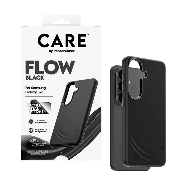PanzerGlass CARE™ by ® Flow Case Black w. Qi Samsung Galaxy S26