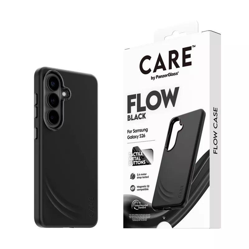 PanzerGlass CARE™ by ® Flow Case Black w. Qi Samsung Galaxy S26