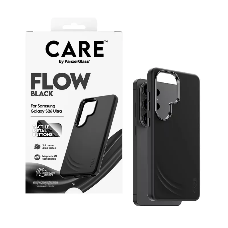 PanzerGlass CARE™ by ® Flow Case Black w. Qi Samsung Galaxy S26 Ultra