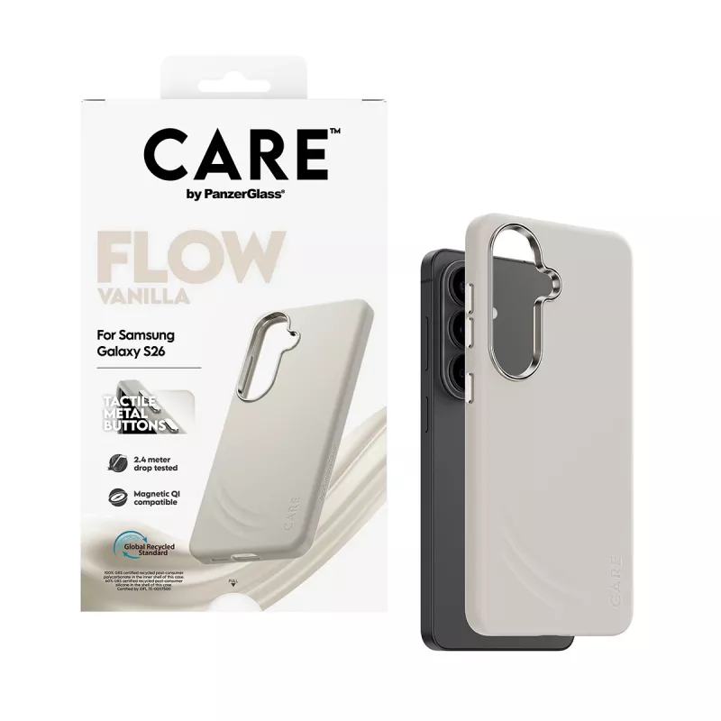 PanzerGlass CARE™ by ® Flow Case Vanilla w. Qi Samsung Galaxy S26