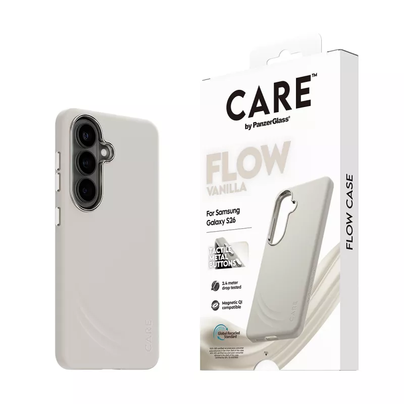 PanzerGlass CARE™ by ® Flow Case Vanilla w. Qi Samsung Galaxy S26