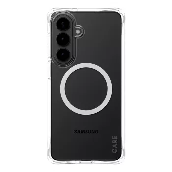 PanzerGlass CARE™ by ® Samba Case Transparent w. White Qi Samsung Galaxy S26+