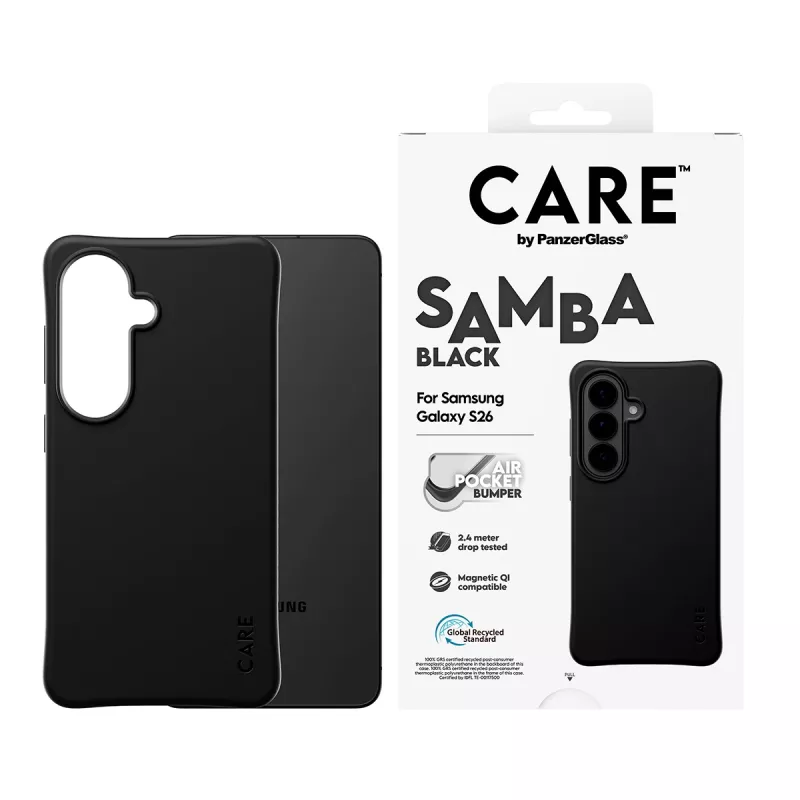 PanzerGlass CARE™ by ® Samba Case Black w. Qi Samsung Galaxy S26