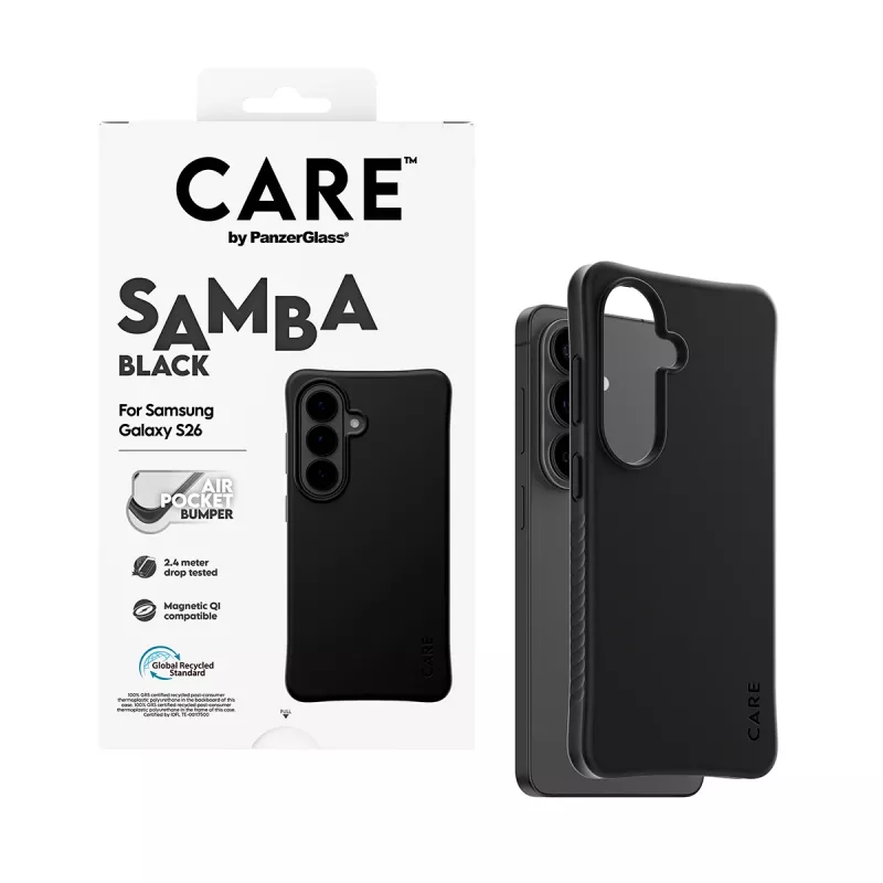PanzerGlass CARE™ by ® Samba Case Black w. Qi Samsung Galaxy S26